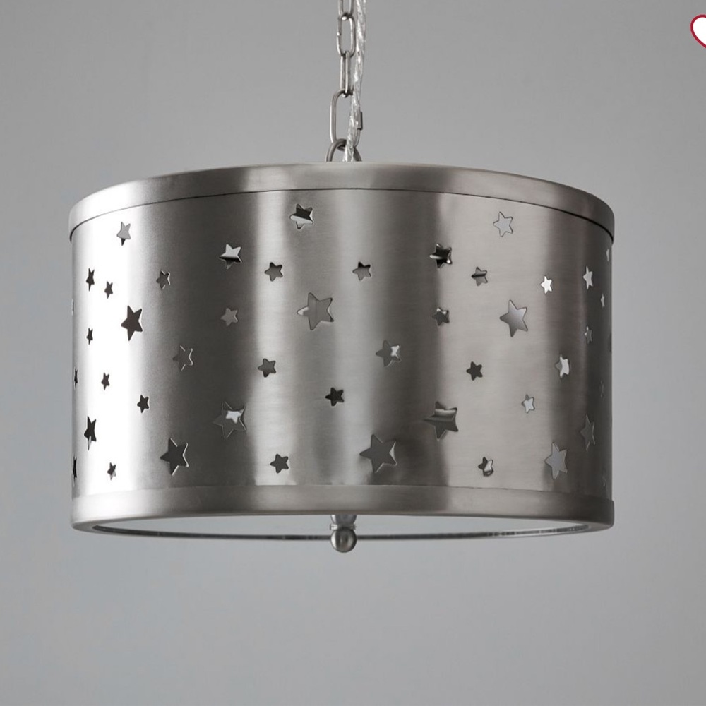 Pottery Barn Star Light Pendant Iron Glass Nursery Ceiling Light Kids Room - Picture 4 of 17